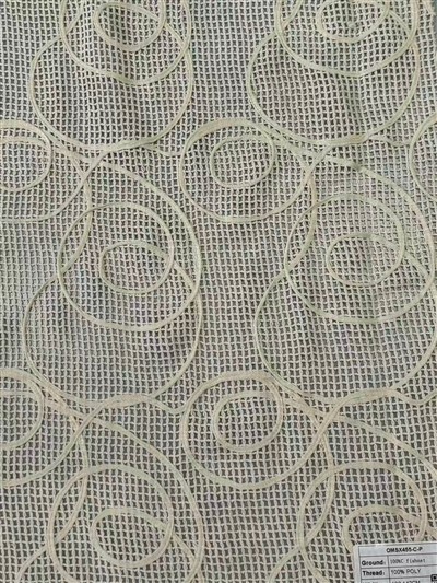 Tessuto a rete con ricamo ricciolo